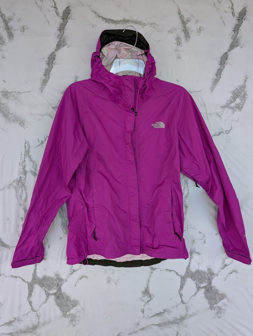 The North Face Women's Purple Magenta Hooded Rain Coat Jacket Small